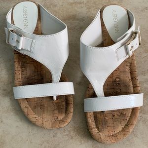Aubrey Lynn White Wedge Sandal